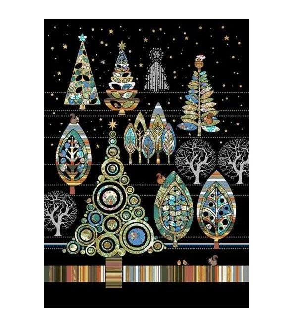 Doble julekort 12x17 Jewels, Christmas Forest
