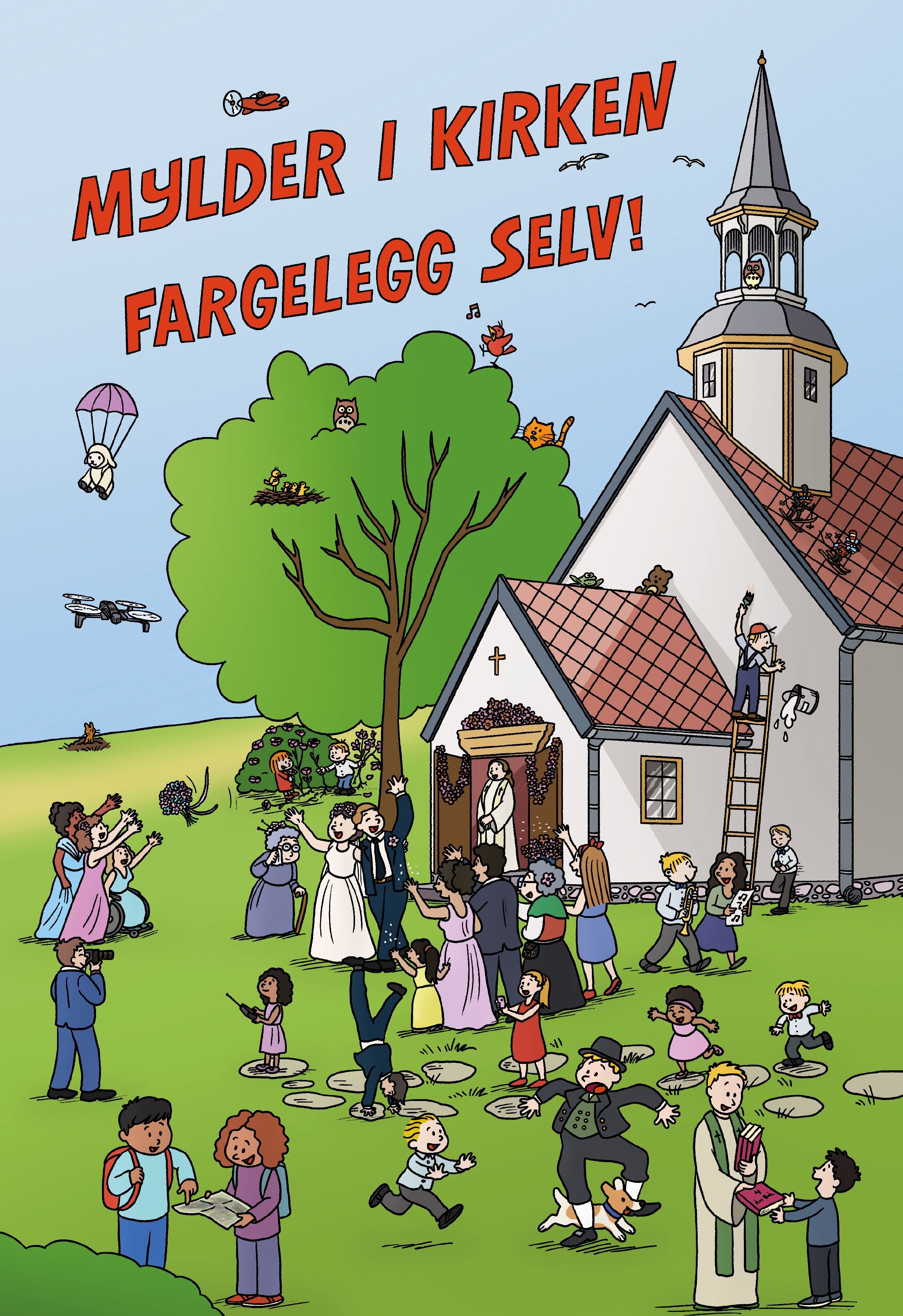 Mylder i kirken - fargelegg selv!
