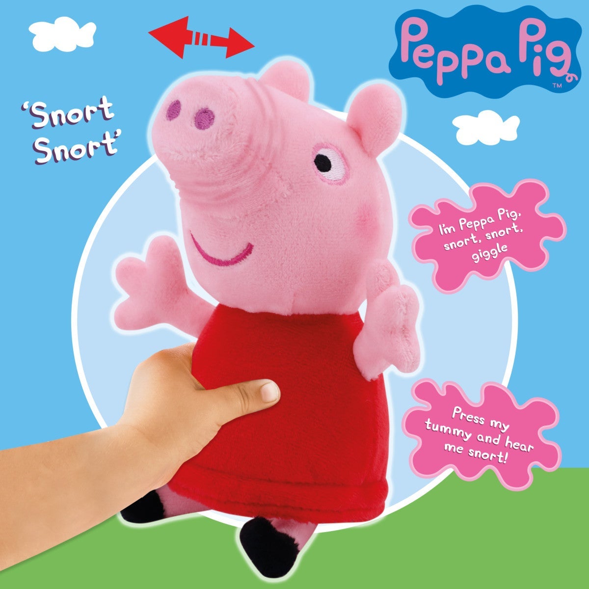 Mykdyr Peppa Pig Plysj Giggle And Snort m/lyd 20cm