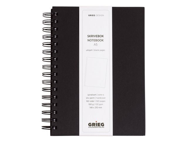 Spiralbok Grieg A5 100g 160s Ulinj Sort