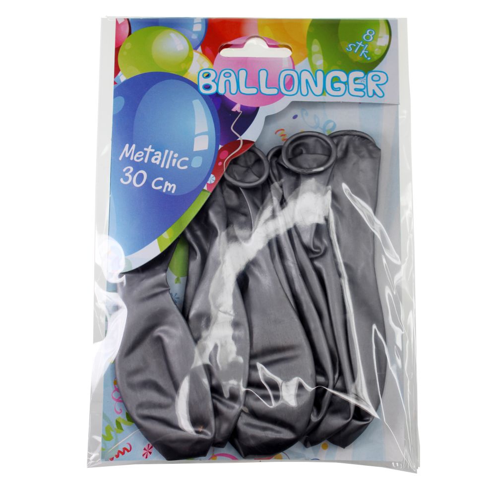 Ballonger 8pk sølv metallic