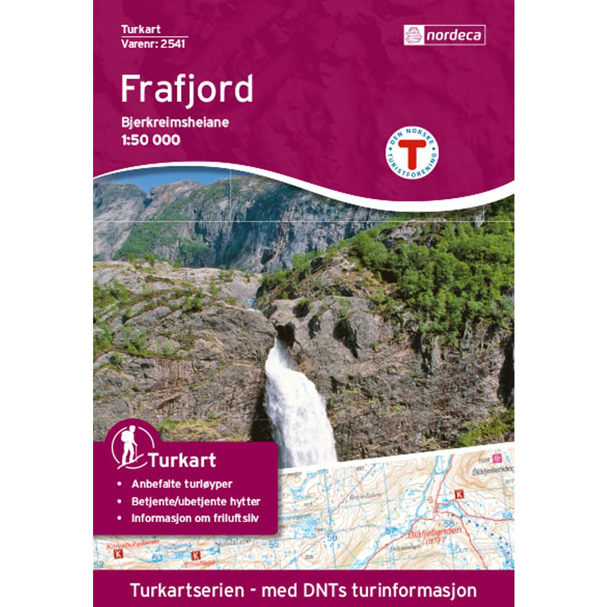 Frafjord-Bjerkreimsheiane - Turkart 1: 50 000