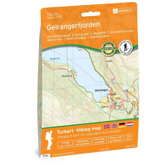 Geirangerfjorden 1:25 000 - Topo 750