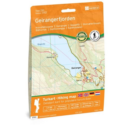 Geirangerfjorden 1:25 000 - Topo 750
