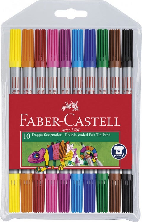 Tusj Faber Dobbel Tykk Tynn 10 Pk