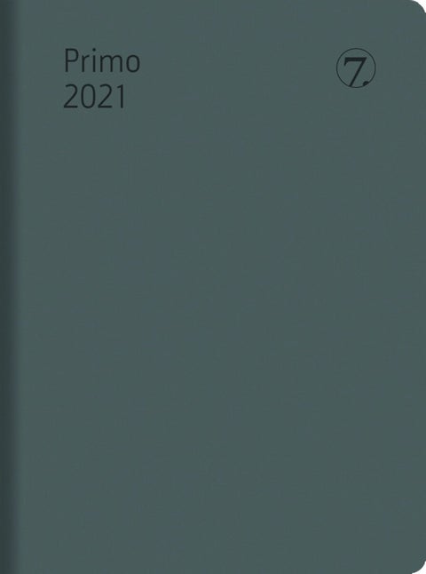 Lommekalender 2021 7.sans Primo Uke A8 Plast Grå - Innbundet
