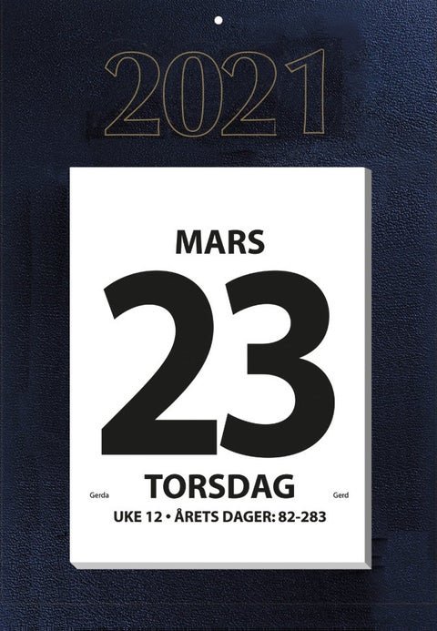 Veggkalender 2021 Kjempekalender A3 Dag Topplimt - Innbundet