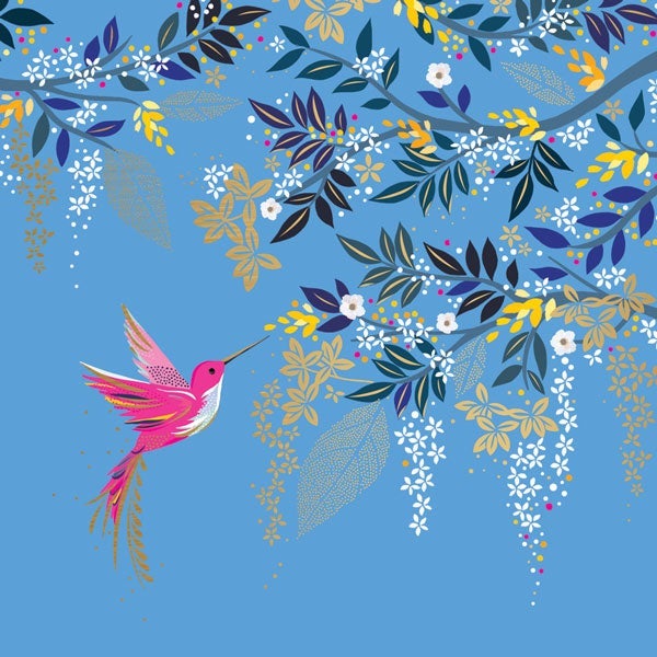 Kort Sara Miller Hummingbird Foilage