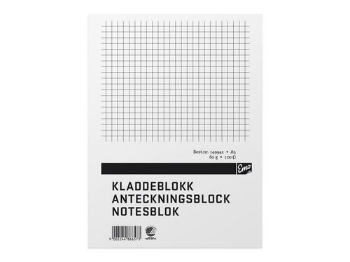 Kladdeblokk A5 Emo ruter 100bl 60g