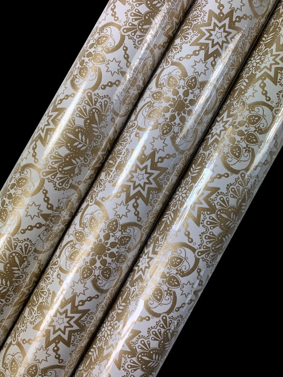 Gavepapir 5m x 70cm Kraft Glimma