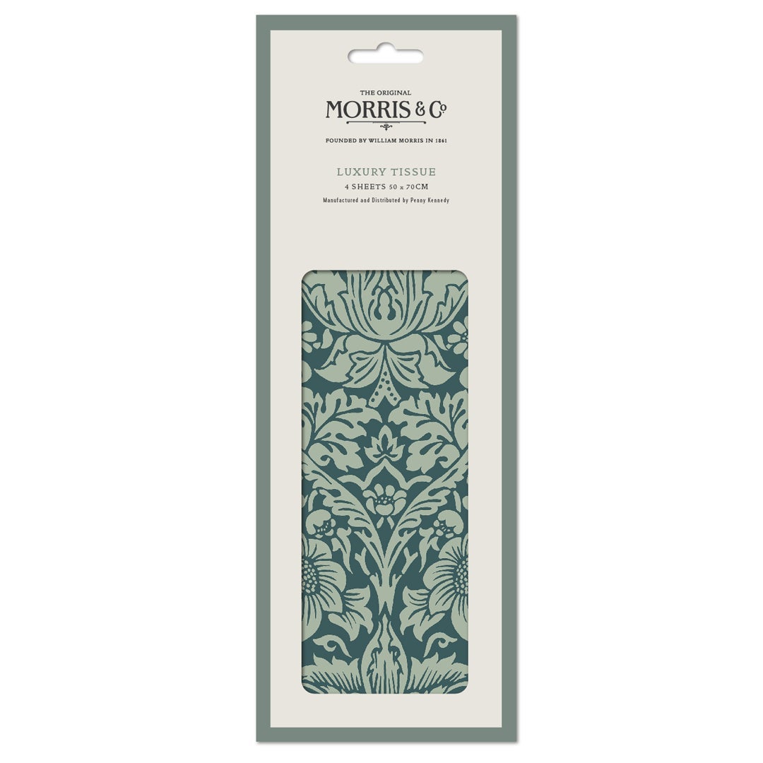 Silkepapir Strawberry Thief Green