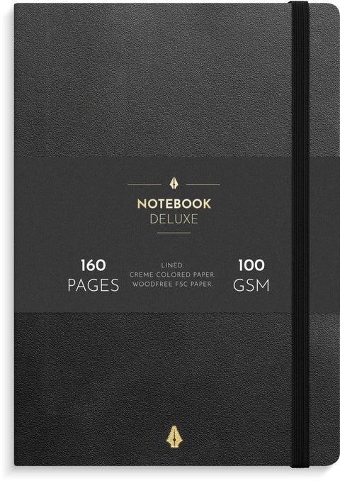 Notatbok Burde Deluxe A5 linjert Black
