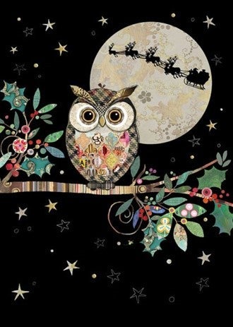 Doble julekort 12x17 Jewels, Christmas Owl