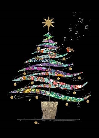 Doble julekort 12x17 Jewels, Colourful Tree