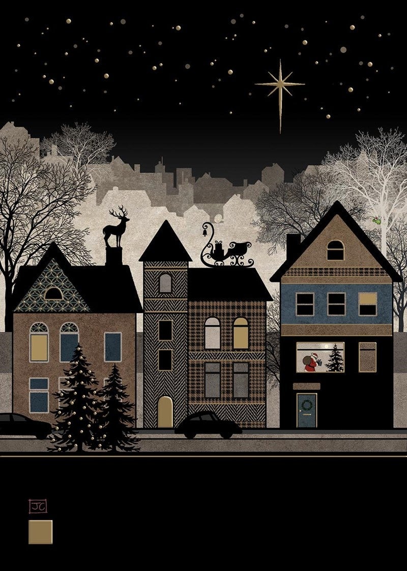 Doble julekort 12x17 Jewels, Santa`s Visit
