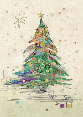 Doble julekort 12x17 Paper & Foil, Painted Tree