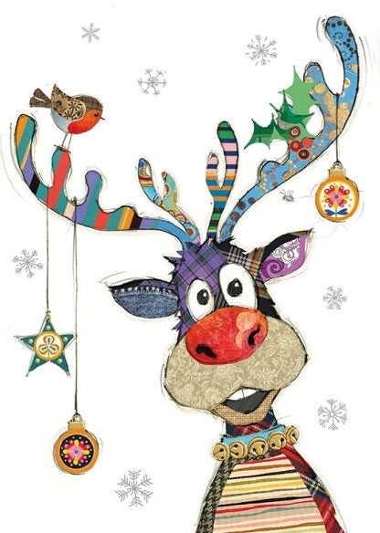 Doble julekort 12x17 Kooks, Rudolph Baubles