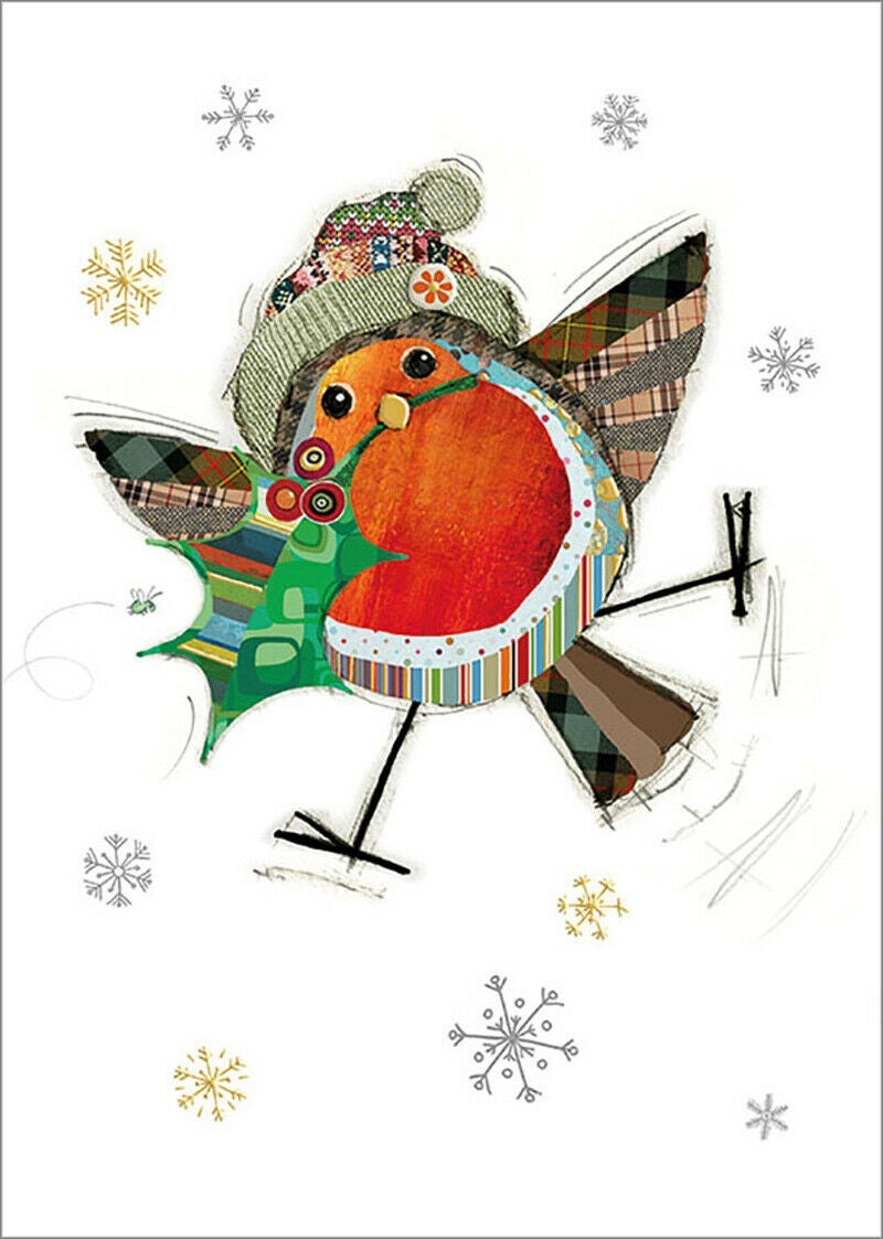Doble julekort 12x17 Kooks, Robin Holly