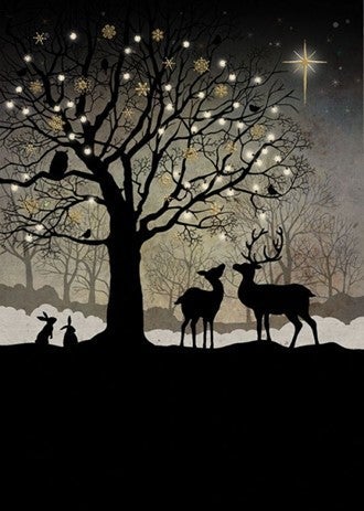 Doble julekort 12x17 Jewels, Christmas Woodland
