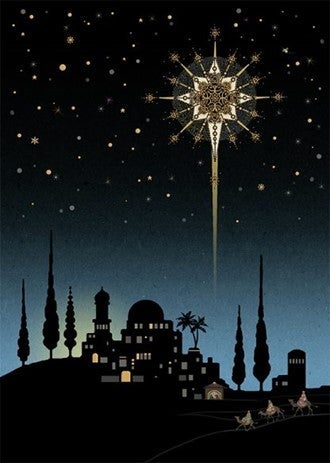 Doble julekort 12x17 Jewels, Bethlehem Star