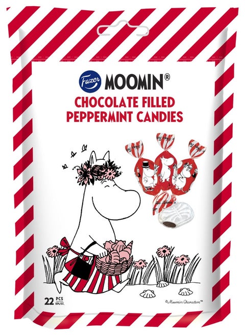 Peppermyntedrops med sjokolade Fazer Moomin 120g