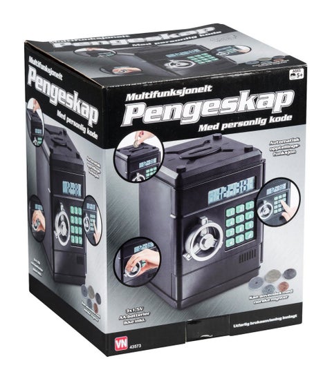 Pengeskap m/kode og passord