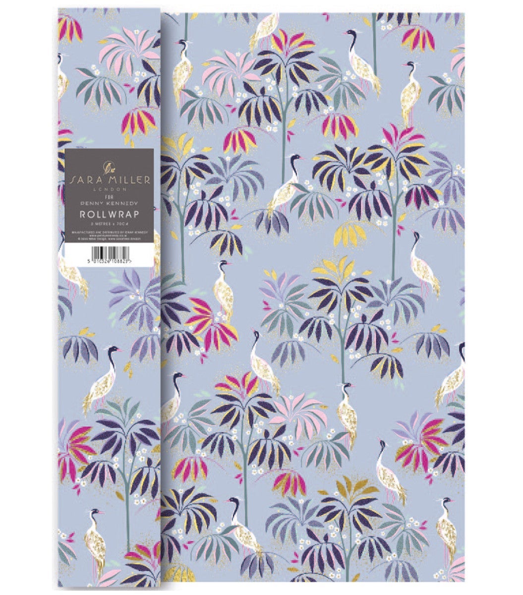 Gavepapir 3m Crane Garden Sky Blue
