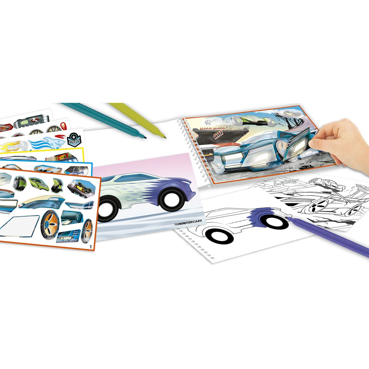 Aktivitetsbok Mini M Stickers Monser Cars