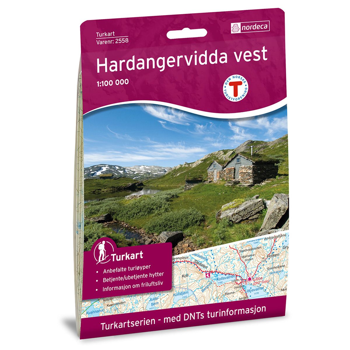 Hardangervidda Vest - Turkart 1: 100 000