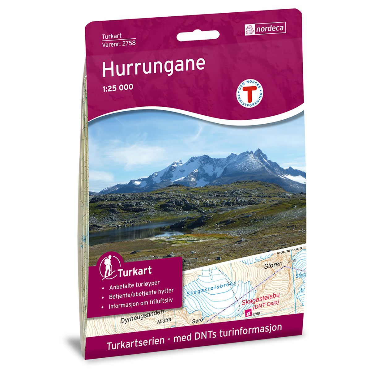 Hurrungane - Turkart 1: 25 000