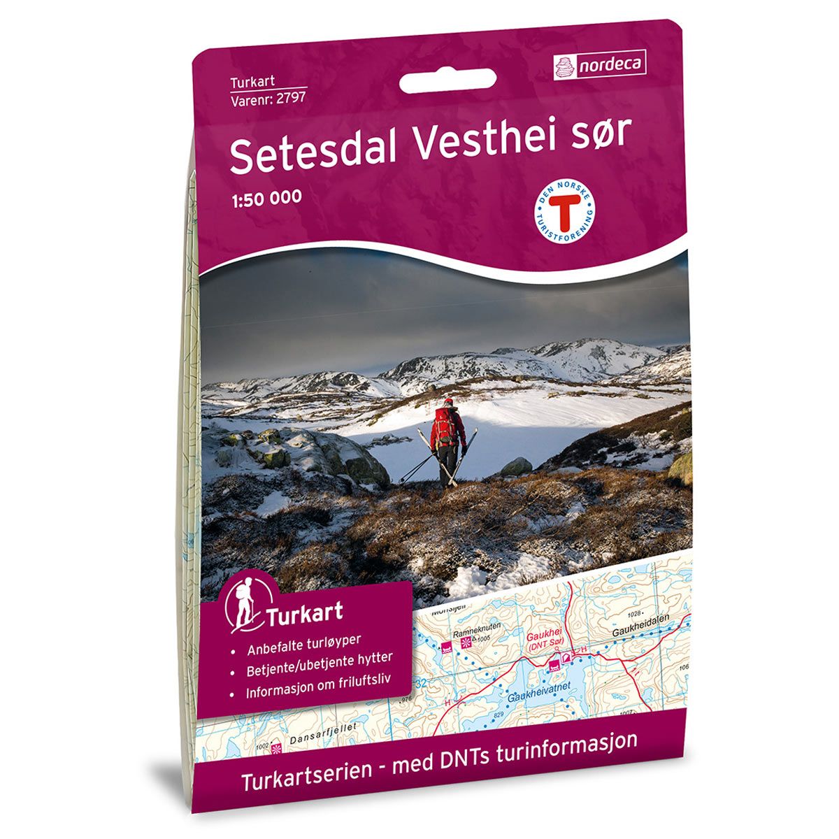 Setesdal Vesthei Sør - Turkart 1: 50 000