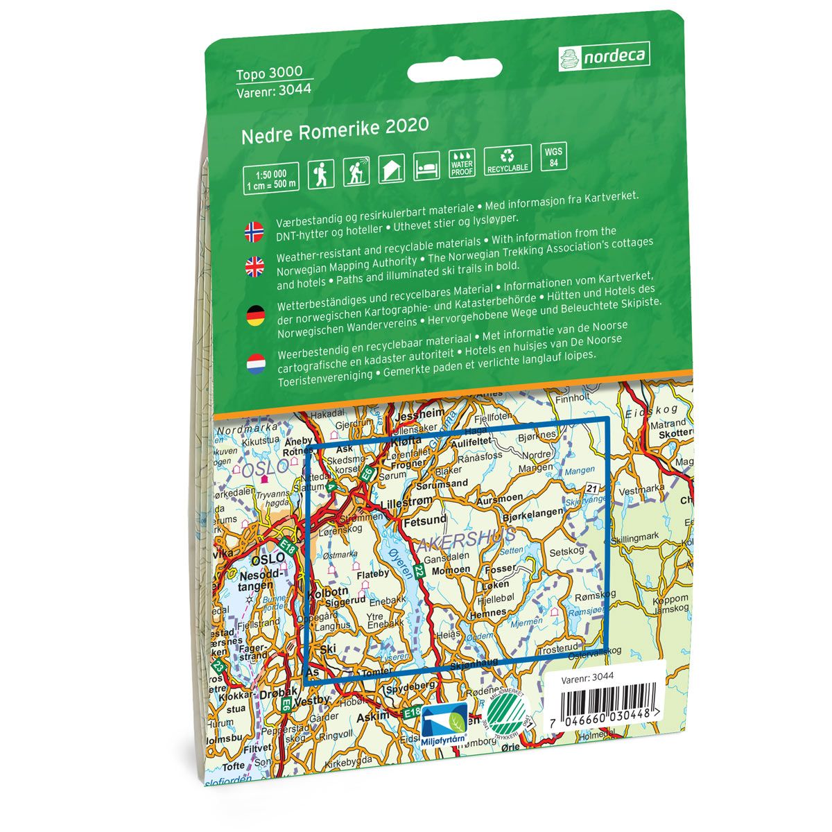 Nedre Romerike 1:50 000 - Topo 3000