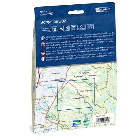 Borgafjäll 1:50 000 - Svensk fjellkart