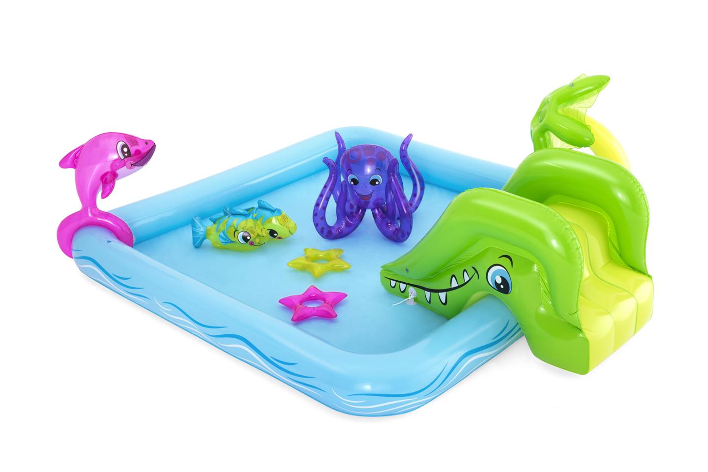 Basseng m/sklie og figurer 239x206x86cm Bestway