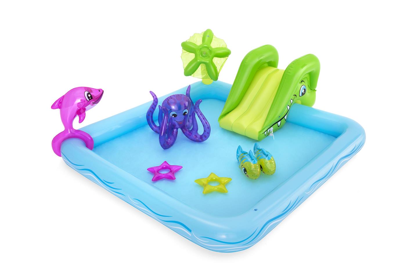 Basseng m/sklie og figurer 239x206x86cm Bestway