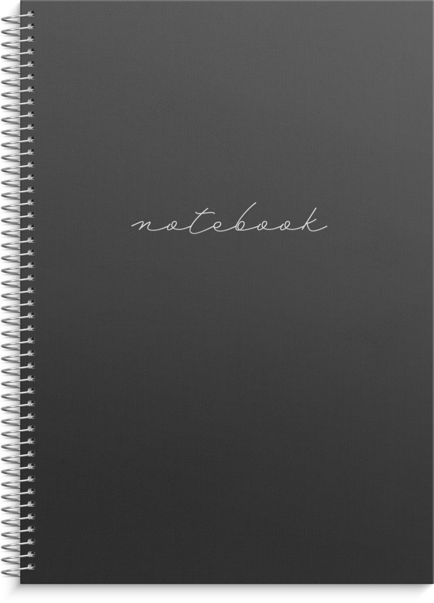 Notatbok m/spiral Burde A4 sort