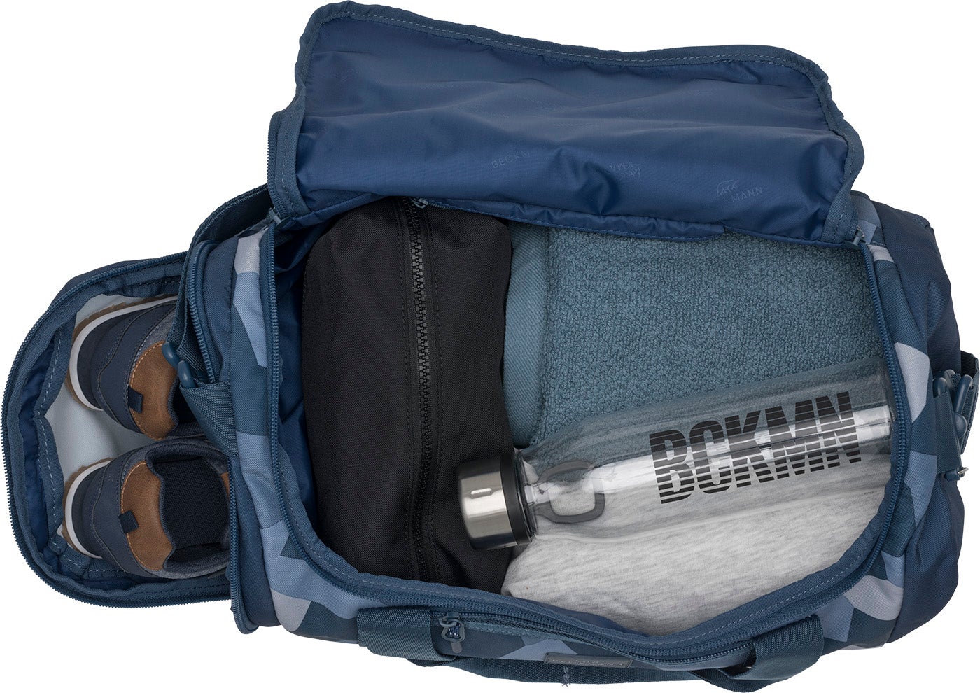 Gymbag 2-7.kl Blue Camo Sport Duffelbag Beckmann