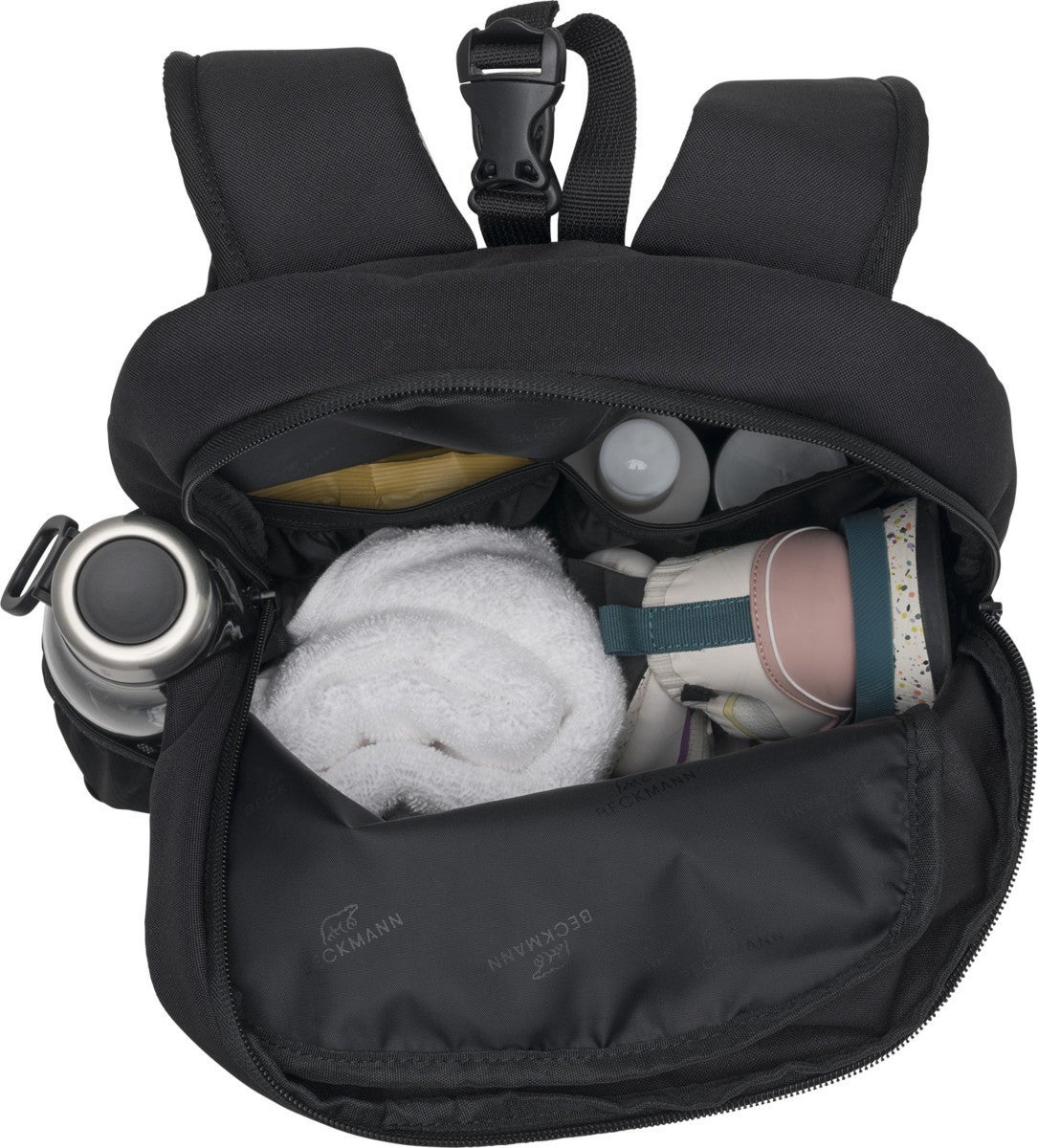 Skolesekk 2-7.kl Black Sport Light Beckmann