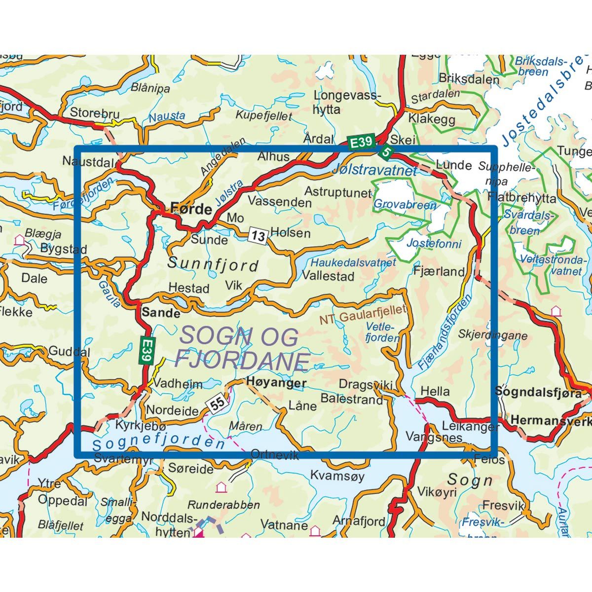 Gaularfjell 1:50 000