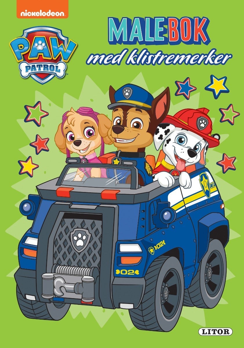 Malebok Paw Patrol m/klistremerker grønn