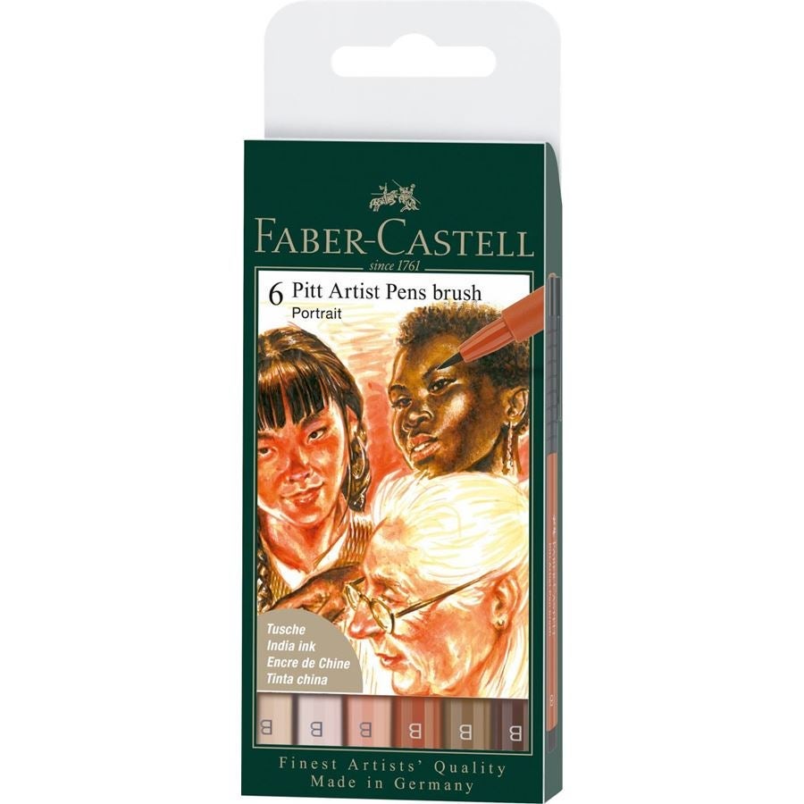 Tegnesett Faber Pitt Portrett 6 Stk