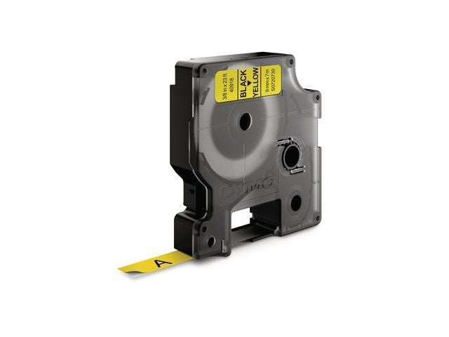 Tape Dymo D1 9mm x 7m sort/gul