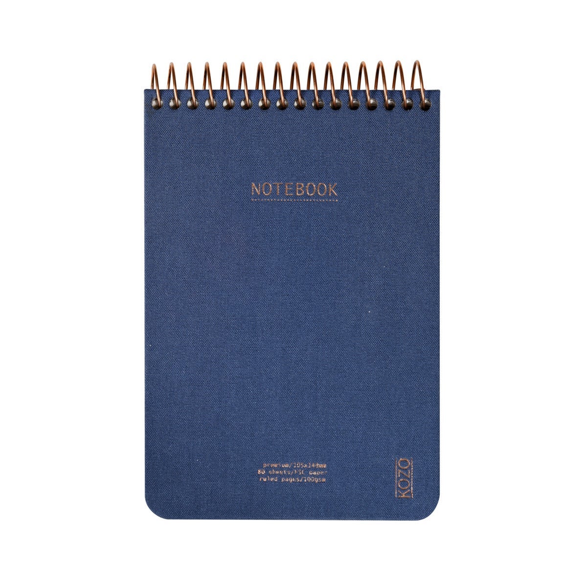 Notatbok m/spiral Kozo Premium A6 Navy 100g