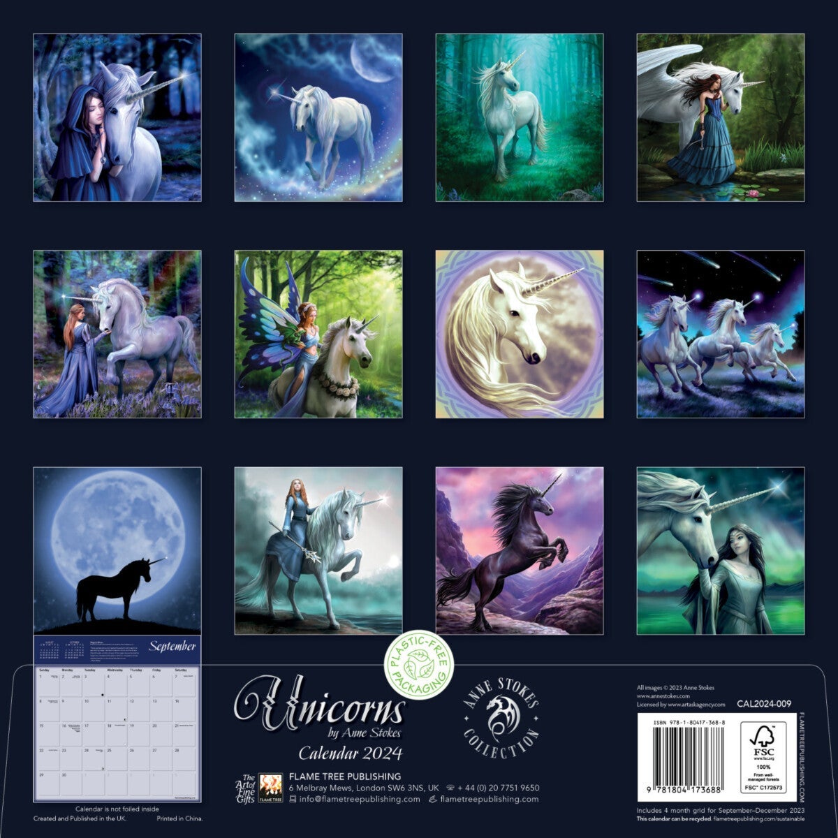 Kalender 2024 Unicorns 30x30cm