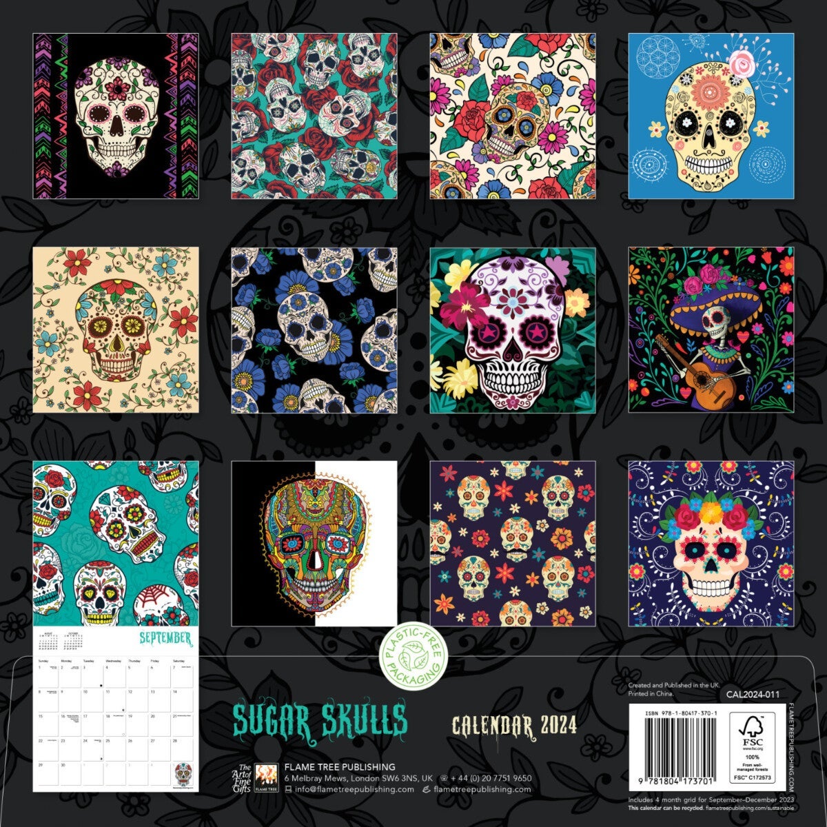 Kalender 2024 Sugar Skulls 30x30cm