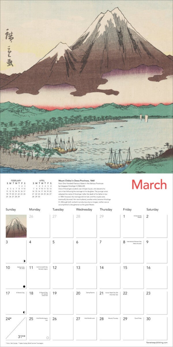 Kalender 2024 Japanese Woodblock 30x30cm