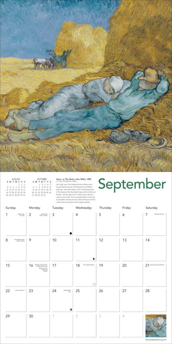 Kalender 2024 Van Gogh Landscape 30x30cm