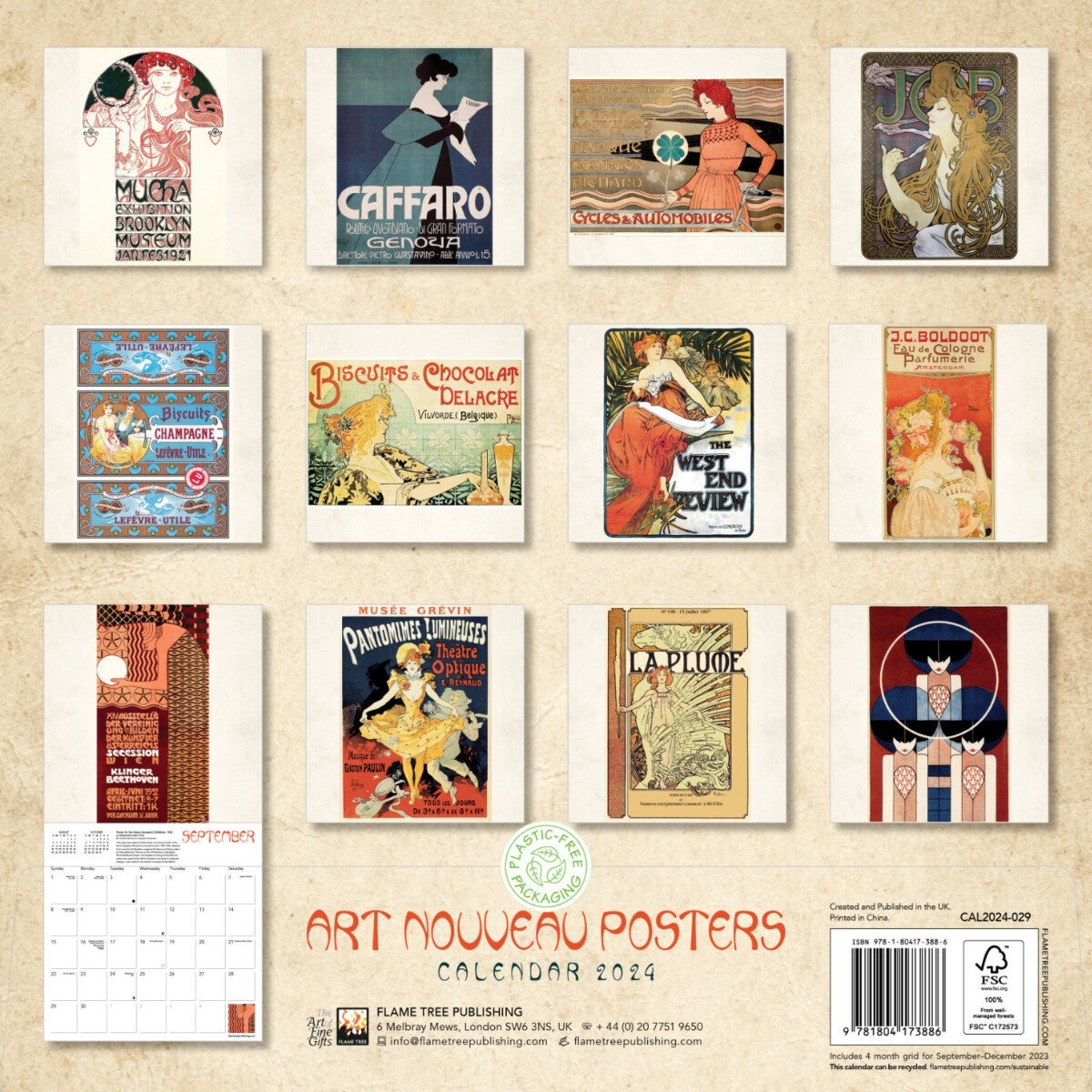 Kalender 2024 Art Nouveau 30x30cm