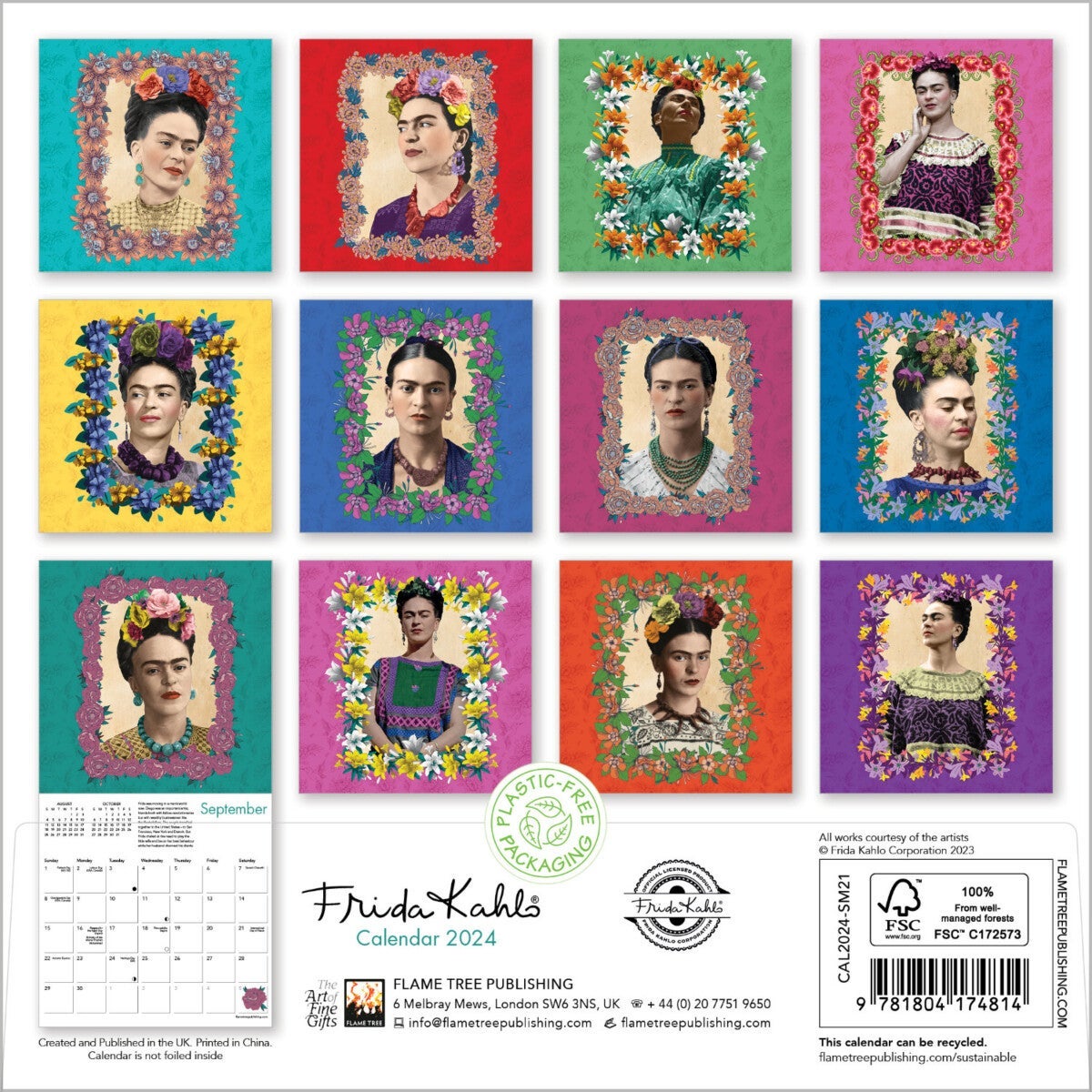Kalender 2024 Frida Kahlo 18x18cm