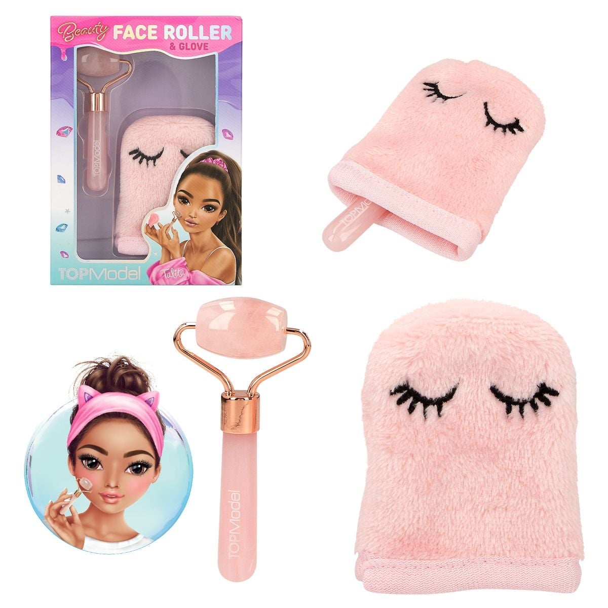 Mini Face Roller Sett Rosenkvarts Beauty&Me Topmod